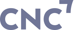 CNC logo with stylized letters and superscript numeral seven