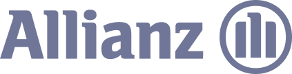 Allianz logo with black text and circular symbol containing vertical lines